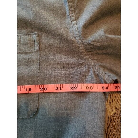 Tommy Hilfiger Mens Classic Fit Shirt Short Sleeve Blue Chambray Button XL - Picture 10 of 11